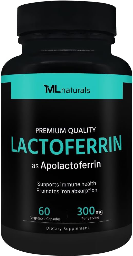 ML Naturals Lactoferrin 300 mg 60の野菜カプセルは健康な免疫システムおよび鉄の吸収、NSF-Certified及びcGMP迎合的支えます