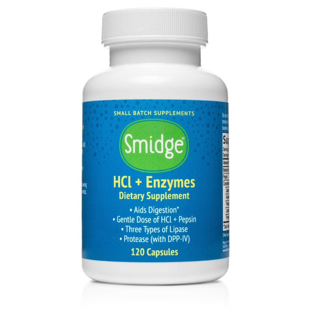 SmidgeTM HCl +酵素 - 消化 - 120カプセル