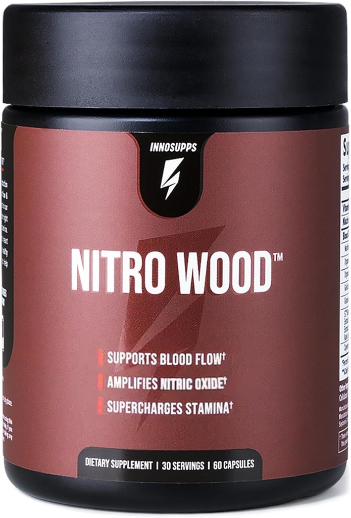 InnoSupps Nitro Wood - 健康な血流をサポート | 硝酸酸化物サプリメント | 天然免疫サポート | (60 ベジタリアンカプセル)