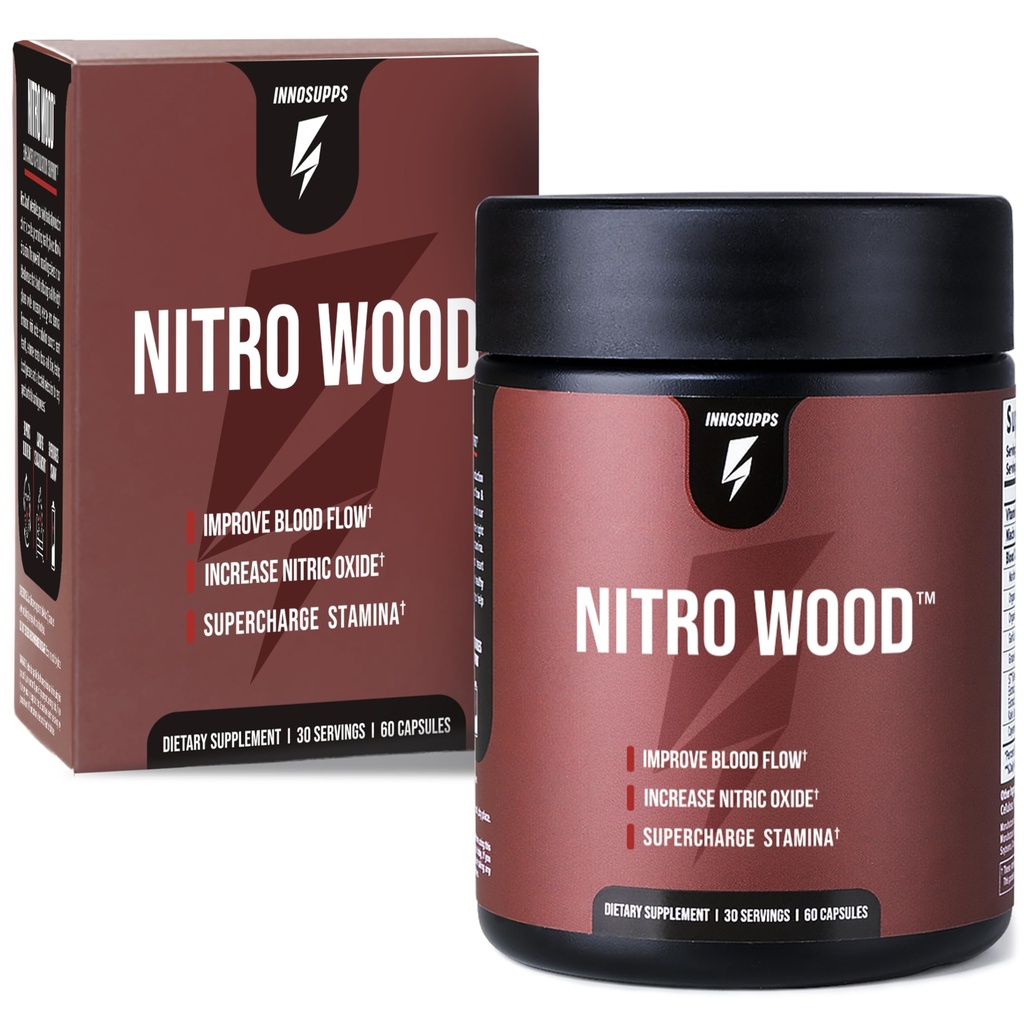 InnoSupps Nitro Wood - 健康な血流をサポート | 硝酸酸化物サプリメント | 天然免疫サポート | (60 ベジタリアンカプセル)