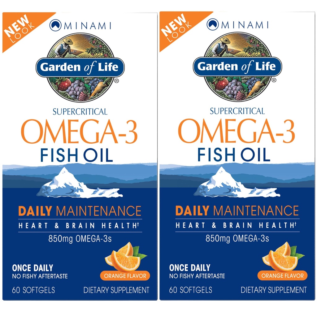 生命EPA/DHAオメガ3魚油の庭 - 南自然脳機能、心と気分サプリメント、120カウント(60ct 2-パック)