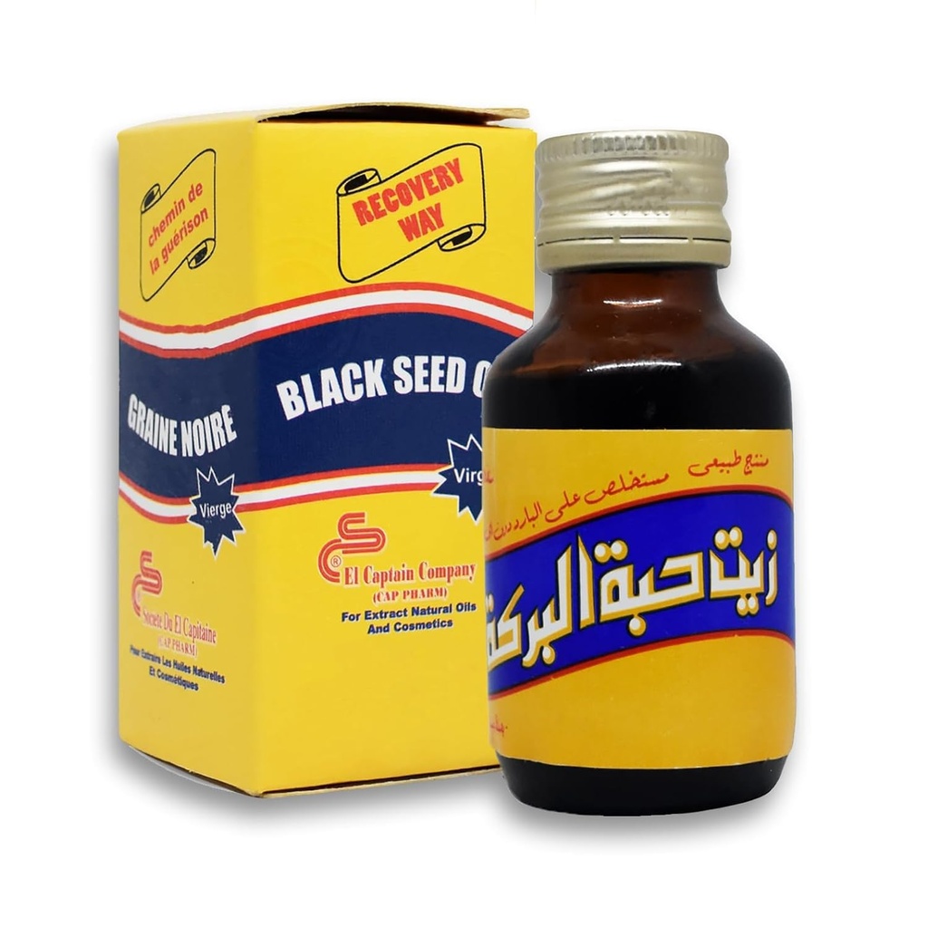 EGYPT EXPORT 純粋なコールドプレス黒の種子油エルキャプテン Al キャプテン純粋な自然な未加工ニゲラサティバ ハラール (2.11 oz/60 ml)