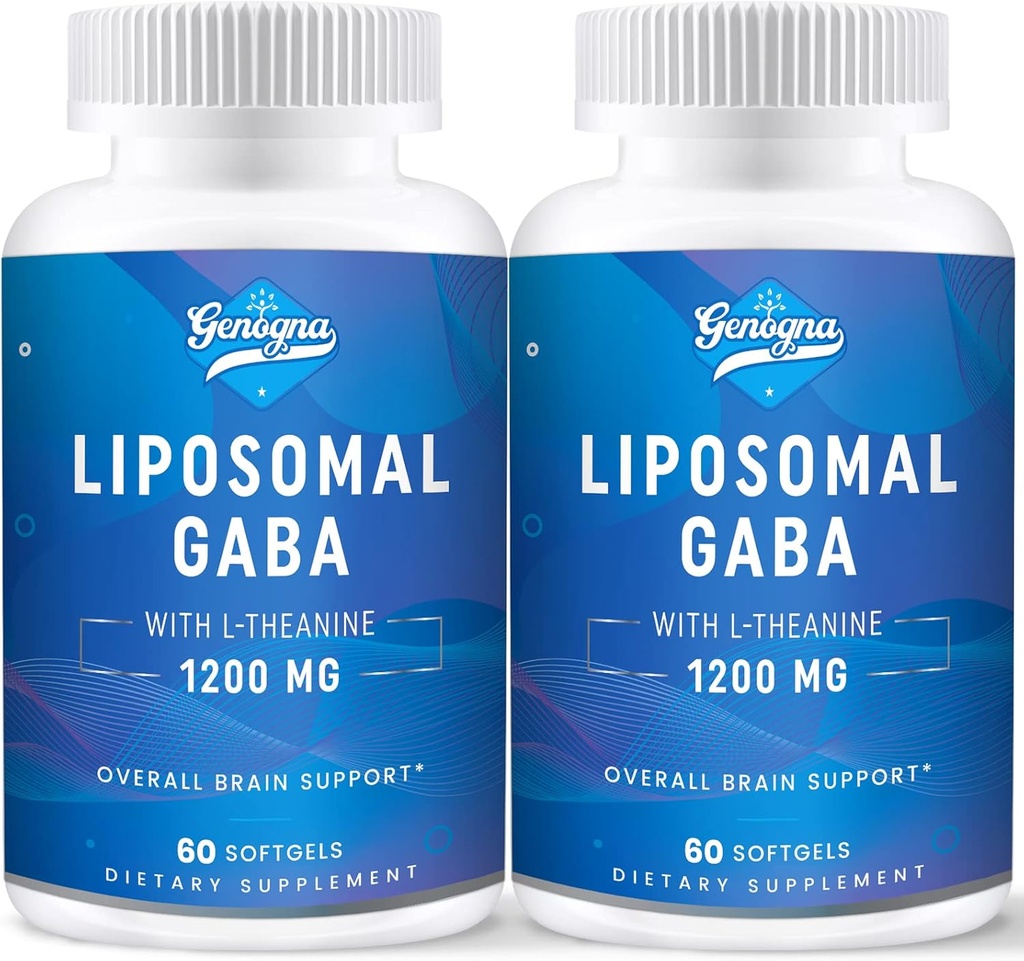 L-テアニン1200mg - 2のパックの高いBioavailable GABAの補足、大人のための120のカプセルが付いているLiposomal GABA