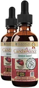 Rejuvica Health CardioVance - 心臓サポートサプリメント - より良い吸収のための液体配達 - Hawthorne、ハイビスカス、Arjuna、オリーブリーフ&その他!