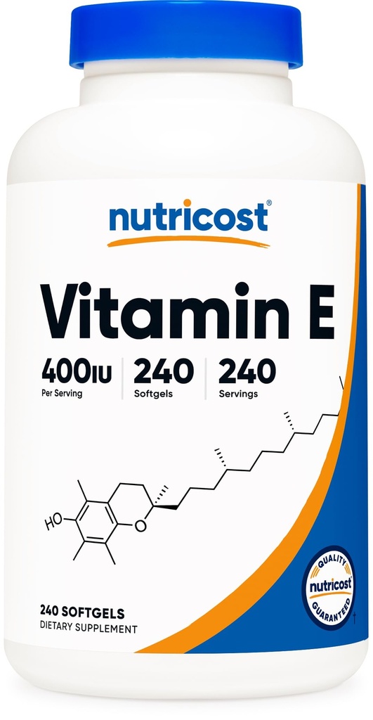 NutricostビタミンE 400 IU、240 Softgelカプセル - グルテンフリー、非GMO