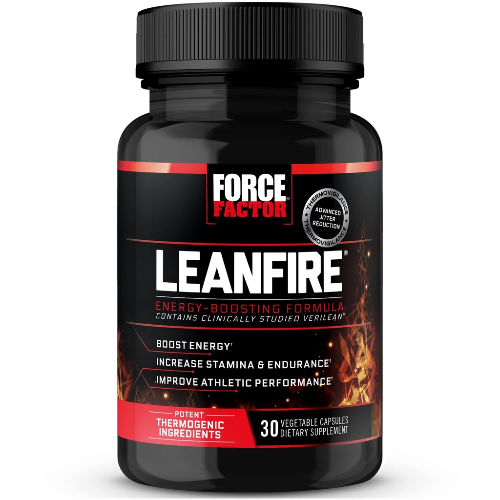 力率のLeanFireの緑の茶エキスおよびカフェインが付いているプレワークアウトのエネルギー丸薬はエネルギーを高めるために、リーン筋肉、黒、30の計算を造ります(パッケージ1)、パッケージ5月Vary