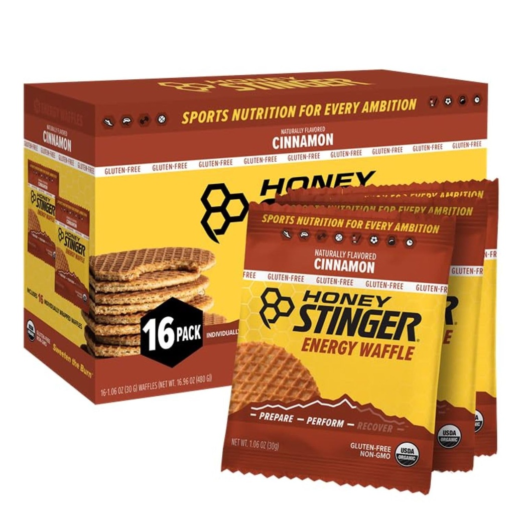 蜂蜜のStingerの有機性グルテンフリーのシナモンのワッフル、運動のためのエネルギーStroopwafel、持久力および性能、家及び体育館、前およびポストのワークアウト、16のワッフルの箱、16.96オンスのためのスポーツの栄養