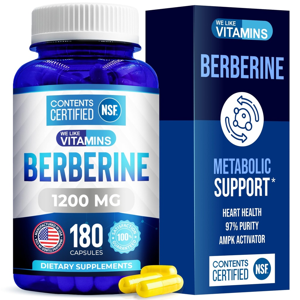ビタミンBerberineの補足、1200mgの純粋な最高の強さのBerberine HCL - 180のベジタリアンのカプセル(グルテンフリー、非GMO) - 90のサービングを好みます