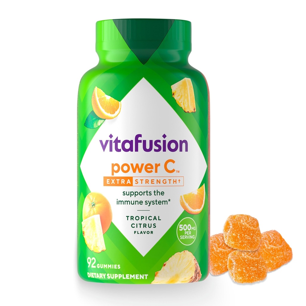 Vitafusion の余分強さ力 C の Gummy のビタミン、熱帯の柑橘類によって味付けられる免疫サポート (1) ビタミン、92 の計算