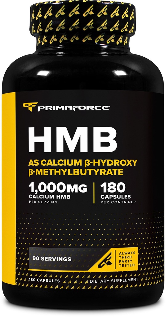 Primaforce HMB (ベータ ヒドロキシベータ メチル酪酸塩) 1000mg、180カプセル(カプセルごとの500mg) -グルテンフリーおよび非GMOの補足