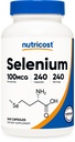 Nutricostセレンサプリメント100mcg、240カプセル、ベジタリアン、グルテンフリー&非GMO