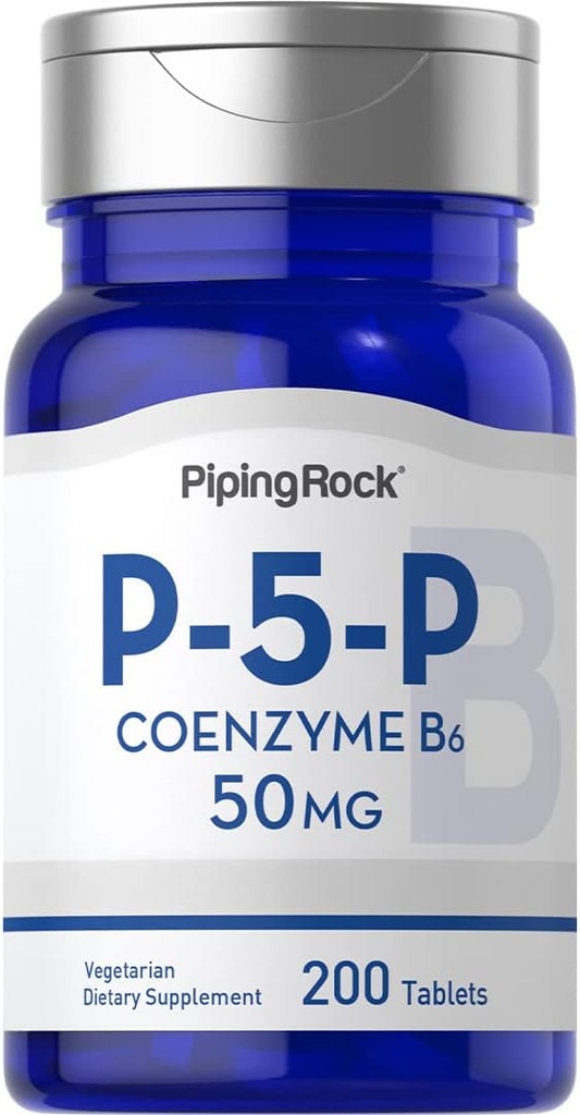 Piping Rock P5P Vitamin B6 | 50mg | 200 Tablets | Pyridoxal 5-Phosphate Supplement | Vegetarian, Non-GMO, Gluten Free