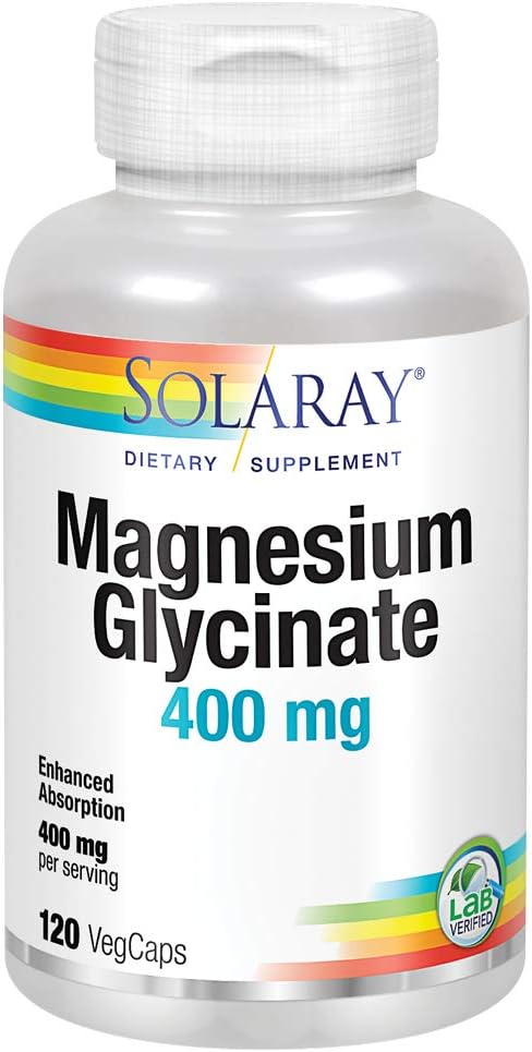 Solaray マグネシウム グリシナート 400 mg | ヘルシーリラクゼーション、骨と心血管サポート (120 CT, 30 サービング)