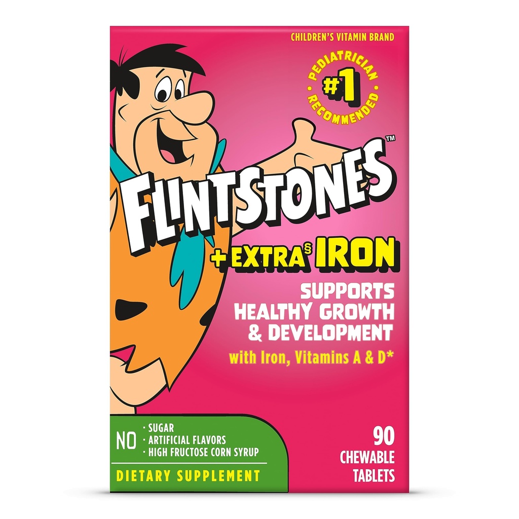 Flintstones ChewableはビタミンC、D、B12及びTddlersのための鉄、90の計算と多ビタミンをからかいます