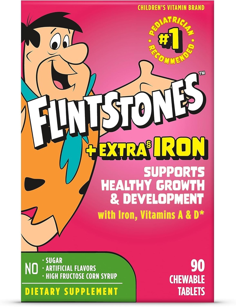 Flintstones ChewableはビタミンC、D、B12及びTddlersのための鉄、90の計算と多ビタミンをからかいます