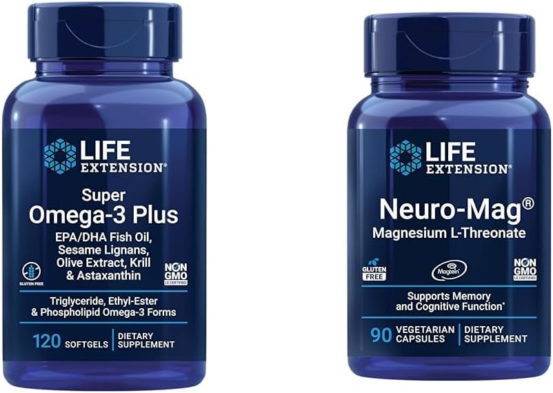 Life Extension Super Omega-3 Plus EPA/DHA Fish Oil, Sesame Lignans & Neuro-mag Magnesium L-threonate