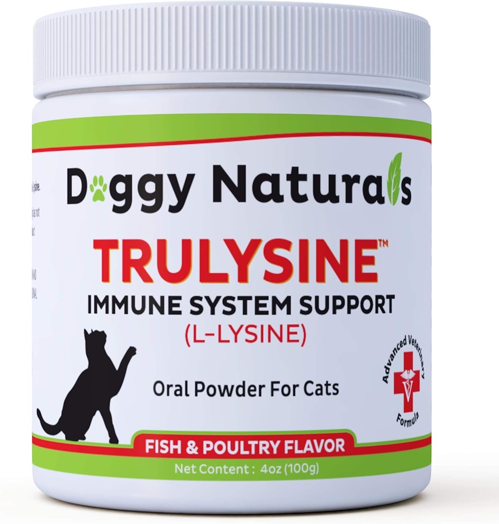 猫の免疫サポート経口パウダー4oz / 100g - すべての年齢の猫と子猫と子猫、スニー、鼻のスパンコール、水目 - 魚と家禽の味(U.S.A)(100グラム(500mg / Scoop))