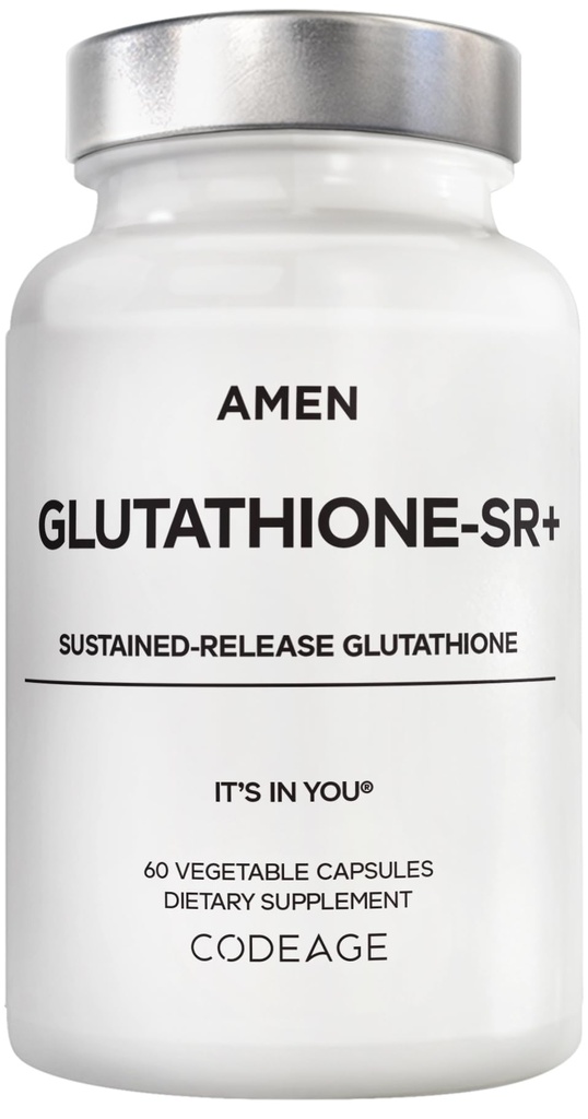 Amen Glutathione-SR+ アドバンスト Sustained-Release サプリメント - 2 ヶ月の供給 - L-Glutathione - Galactomannans Fenugreek シード - タイム還元マトリックス - Non-GMO - 60 カプセル