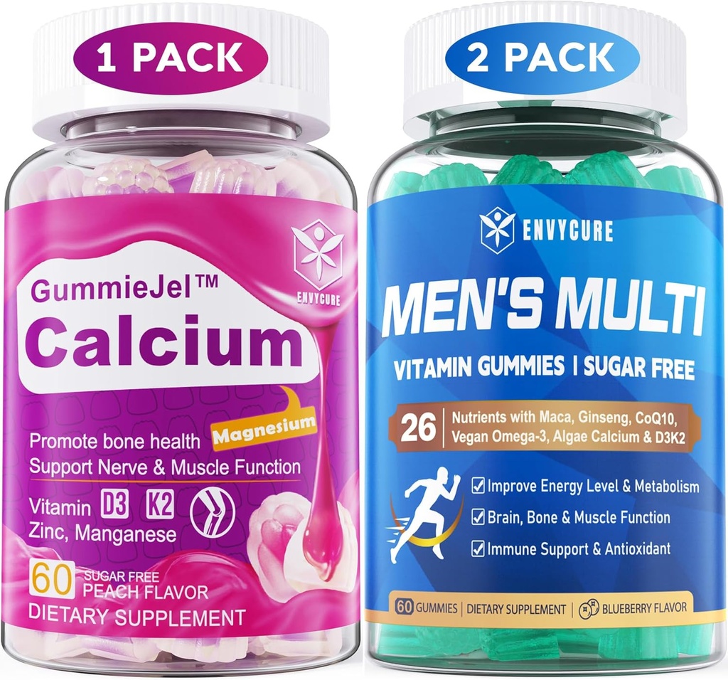 砂糖の自由な人のMultivitaminのグミー120の計算+カルシウムグミー60の計算