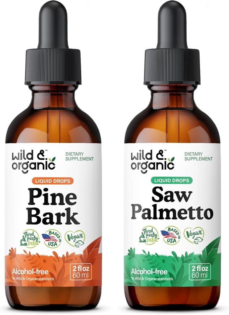 ワイルド&オーガニックパインバーク Tincture 2 fl oz & ソー Palmetto Tincture 2 fl oz
