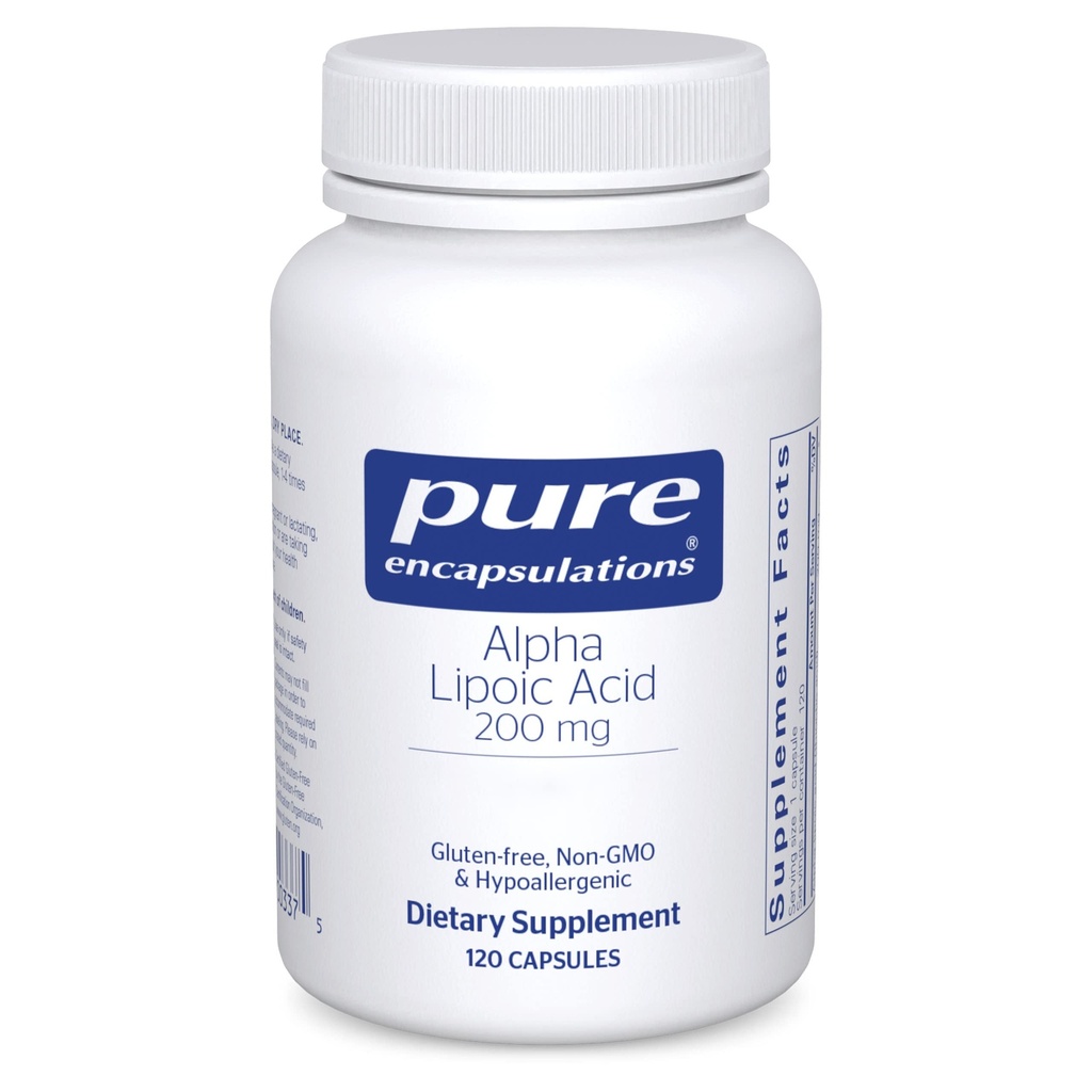 純粋なカプセル化アルファリポ酸200mg - 200mg ALA - 肝臓&抗酸化サポート* - 神経の健康と炭水化物代謝のために - ビーガン&非GMOサプリメント - 120カプセル