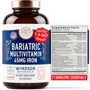 アイロン付きBariatric Multivitamin - 45mgの鉄は簡単に、女性と男性のための1日バリアトリビタミン - 胃のバイパス、胃の袖の回復ビタミンマルチビタミン - 30キャップ