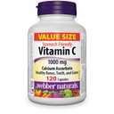 WebberナチュラルビタミンCカルシウムアスコルベート1000mg・胃フレンドリー、120カプセル