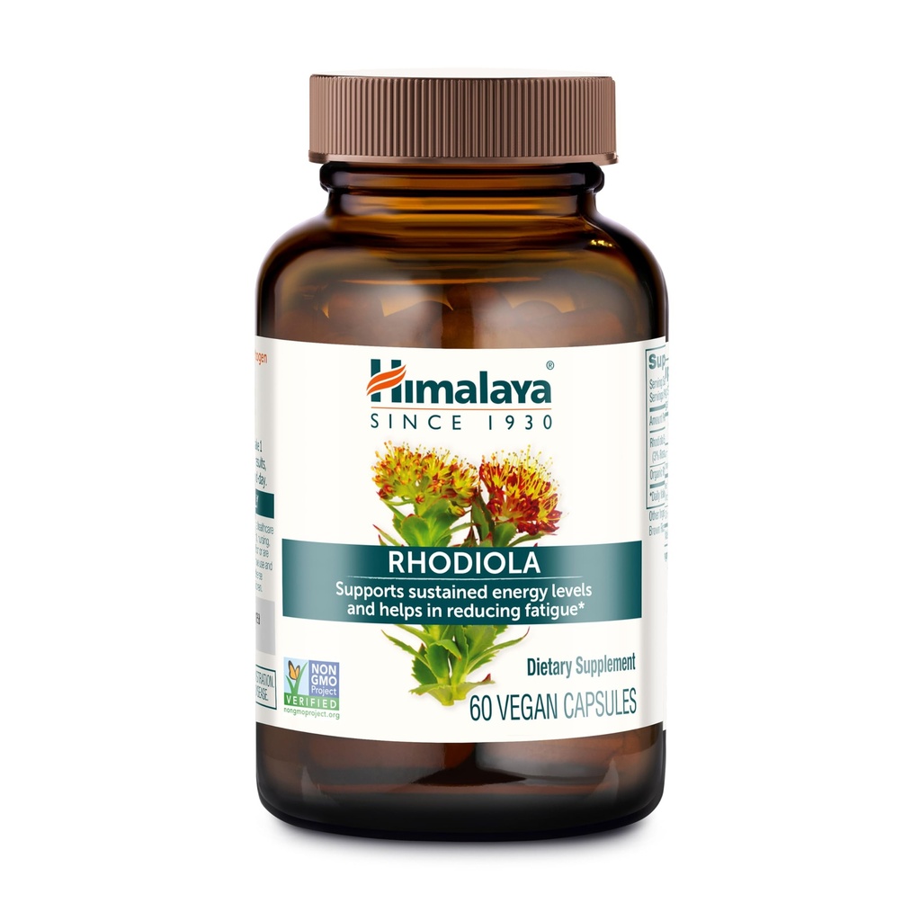 Himalaya Rhodiola Rosea - ストレス救済、エネルギー、およびエクササイズの耐久性をサポートするハーブエネルギーサプリメント - ビーガン、グルテンフリー、250 mg、60カプセル