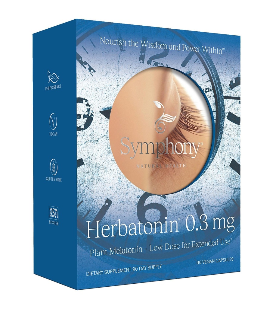 Herbatonin® 0.3 mg - 最初の植物ベースの天然メラトニンサプリメント(Phyto-Melatonin) - 低用量睡眠補助金、Circadian Rhythm&Cellular Health - 90カプセル(90日の供給)