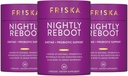 FRISKAナイトリーは酵素とプロバイオティクスのサプリメントを再起動し、より良い消化と睡眠を促進し、男性と女性、メラトニン、カモミール、90カプセルのための腸の健康をサポート