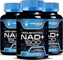 ウェルネス LABSRX NAD の補足、1500mg - Liposomal NAD+ Resveratrol、NAD Plus Boosting - サポートセルラーヘルス&ヘルシーエイジング - ウルトラ強度カプセル、米国製 - 3パック