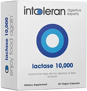 Intoleran Lactase 10,000 消化酵素 - 36 カプセル | Lactose Intolerance の補足 | 消化の酪農場及び乳糖を助けるLactase Enzyme | 高く評価される及び速い機能 | 純粋で及び完全菜食主義者の | 低いFODMAP
