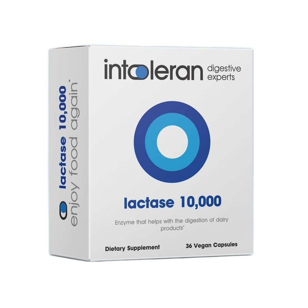 Intoleran Lactase 10,000 消化酵素 - 36 カプセル | Lactose Intolerance の補足 | 消化の酪農場及び乳糖を助けるLactase Enzyme | 高く評価される及び速い機能 | 純粋で及び完全菜食主義者の | 低いFODMAP
