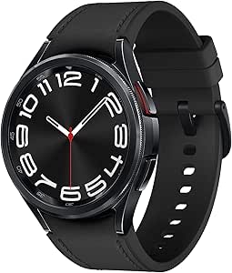 サムスンギャラクシーウォッチ 6 クラシック 43 mm Bluetooth スマートウォッチ, 回転ベゼル, フィットネストラッカー, パーソナライズされた人事ゾーン, 高度な睡眠コーチング, ハートモニター, BIAセンサー, 健康インサイト, アメリカバージョン, ブラック