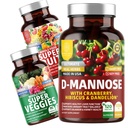 ナンバーワン栄養N1NプレミアムD-Mannoseとクランベリー&ハイビスカス[1350mg]、120カプセル、スーパーフルーツ&ベジギー全フードサプリメント、180カプセル、2パックバンドル