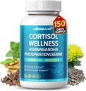 CORTISOL Wellness Ashwagandha 14-in-1 天然のブレンドと リンファティジルセリン マグノリア・ロディオラ・セント. ジョンズワート・ペパーミント・バコパ - 150 カウント - アメリカで作られてテスト