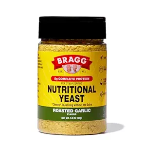 Bragg Nutritional Yeast ローストガーリック調味料 - 3 oz - 乳製品フリーパルメザンチーズ代替品 - サラダ、パスタ、ポップコーン、その他に最適です