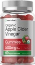 オーガニックアップルサイダー酢グミ   60グミ | ヴィーガン、非GMO&グルテンフリーサプリメント | USDA Organic ACV | アップルフレーバー