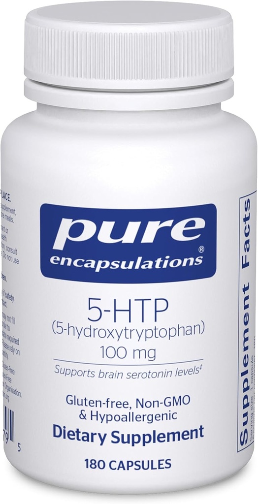 純粋なカプセル封入 5-HTP 100 mg - 脳の健康、睡眠規則および食欲サポート* - 5-Hydroxytryptophan - グルテンフリー&非GMO - 180カプセル
