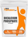 BulkSupplements.com Dicalciumの隣酸塩の粉-Calciumの補足、DCPの補足-Unflavored及びグルテンフリー、サービングごとの2g、500g (1.1のlbs) (パッケージ1)