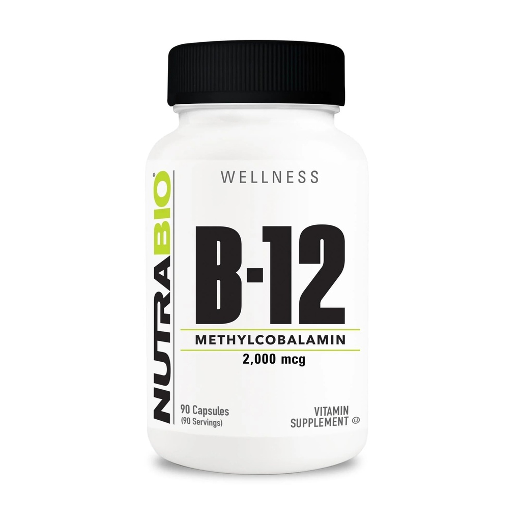 NutraBioメチルB-12ビタミンサプリメント、2000mcg - 細胞の健康とウェルネス、90野菜カプセルを促進