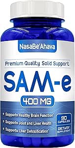 SAM-E サプリメント 400mg | 容易な吸収 S-Adenosyl-L-Methionine SAM-e 400mg for Bone and Mood サポート補足 | 米国非GMOおよびグルテンフリー(90 日の供給)製