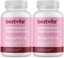 Benfotiamine 150mg/アルファリポ酸300mg (240のベジタリアンのカプセル) (120x2) - Stearates無し - 完全菜食主義者のグルテンフリー-非GMO
