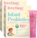 LOVEBUGインファントプロバイオティクス0-6ヶ月 - 赤ちゃんのためのUSDAオーガニックプロバイオティクス、ベビーガス、疝痛、Diarrhea、新生児便秘救済、アレルゲン&砂糖無料、味のないパウダー、60パックをサポート