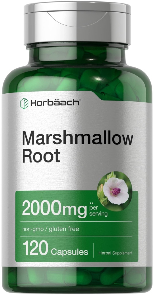 ホルバハ・マルシュマロ・ルートカプセル | 2000mg | 120カウント | GMO・グルテンフリー | 伝統ハーブエキス