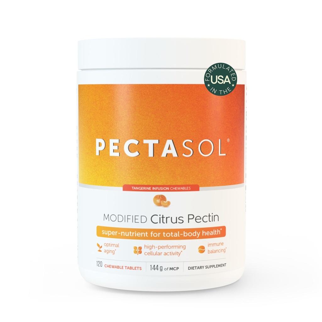 EcoNugenicsのPectaSolはCitrus Pectinを- 120タンジェリンのChewableタブレット-中心、免疫システム、燃え上がる応答を支える総ボディ健康の補足+維持します健康なGalectin-3のレベルを修飾しました