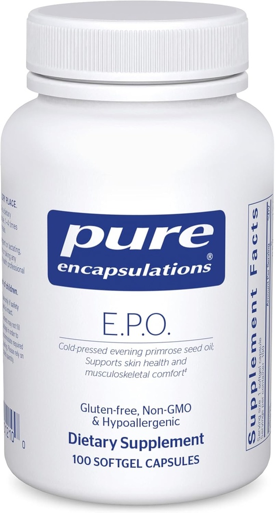Pure Encapsulations E.P.O. (Evening Primrose Oil) | Hypoallergenic Dietary Supplement Containing 9% GLA | 100 Softgel Capsules