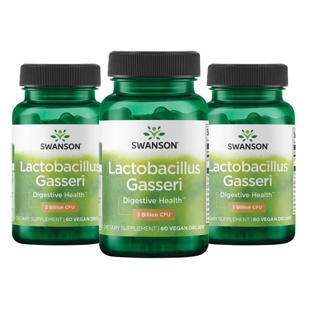 Swanson Lactobacillus Gasseri プロバイオティクス 3億CFU - 酸抵抗剤、冷凍なし(60ビーガンカプセル、3パック)