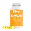 Zippiオメガ3-6-7-9カメルリナSoftgels - 植物ベースのオメガ3-6-7-9脂肪酸サプリメント。 脳、肝臓、心臓血管、免疫および共同機能を支えるのを助けて下さい
