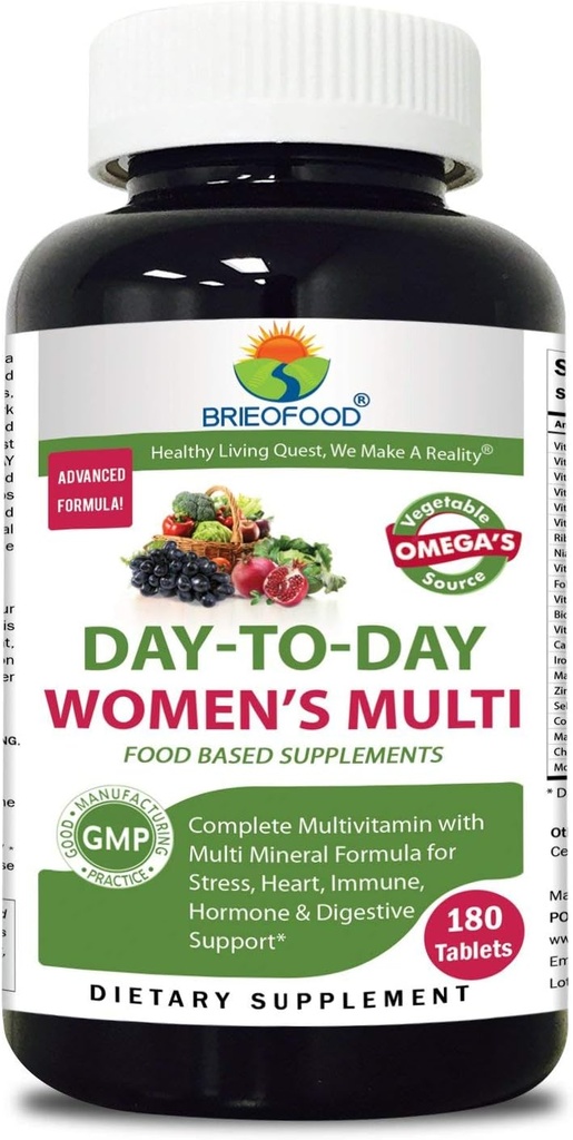 Briofood, Day-to-Day Food Based Women's Multi (180 Tablets) with Vegetable Source Omegas